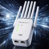 Qoltec Wzmacniacz sygnału WiFi | Repeater | Access Point | 300Mb/s | 6  anten | 2xRJ45